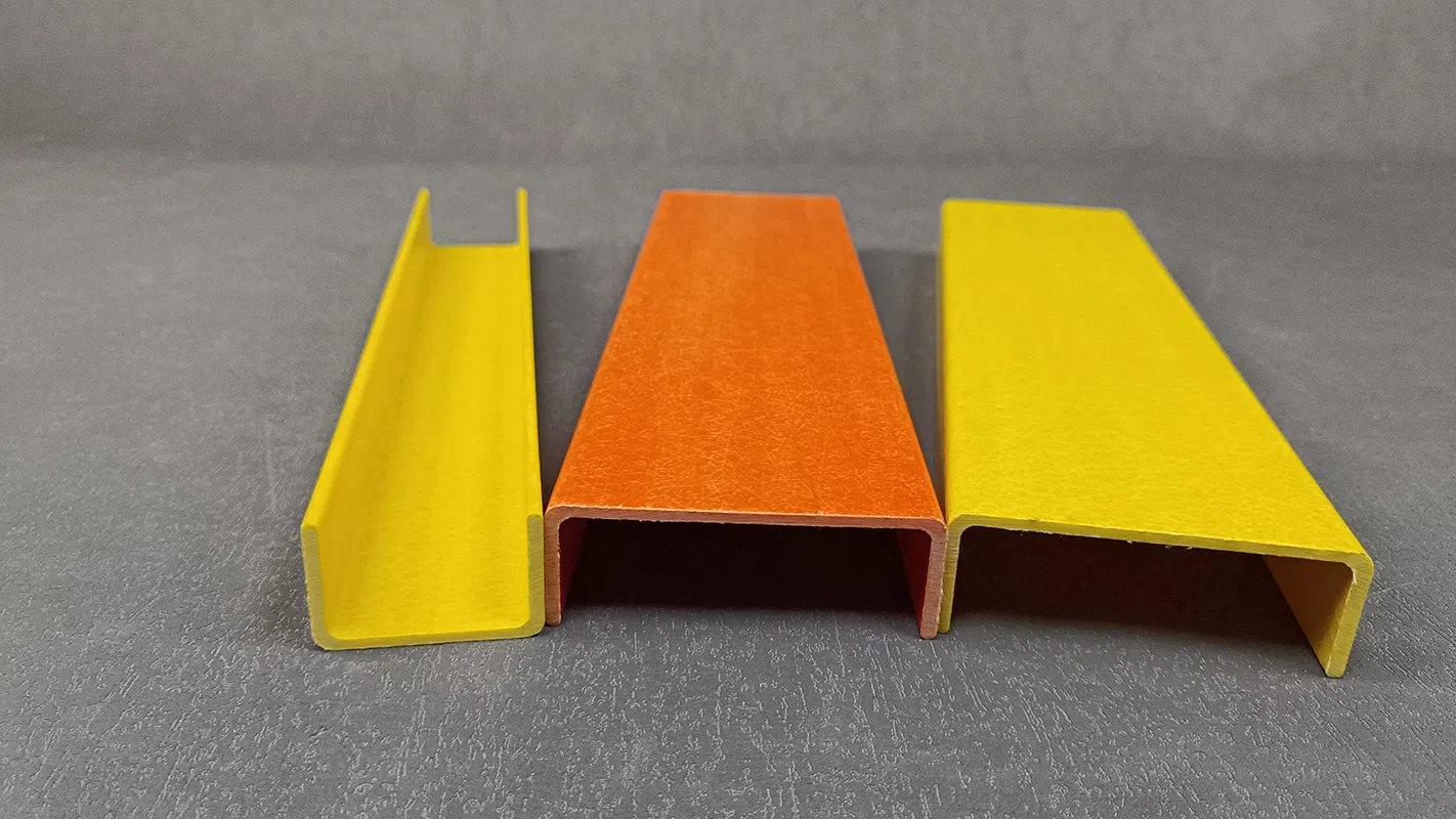 50 mm Wide Fiberglass U Bar Fiberglass Reinforce Channel FRP Hat Channel