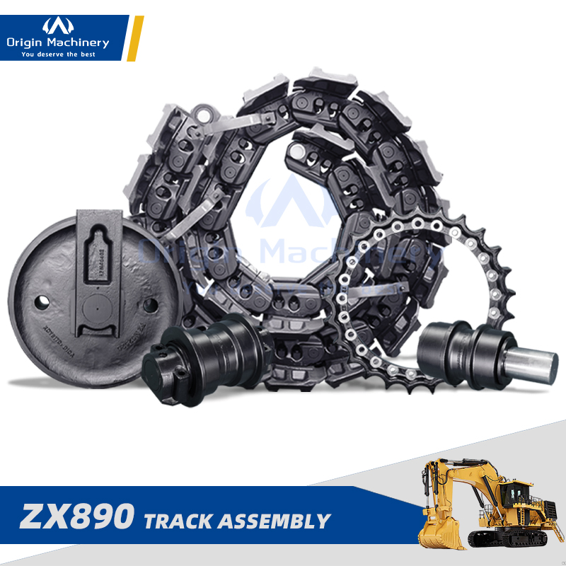 Excavator ZX890 EX890 Undercarriage Track Group Assembly High Strength Steel Spare Parts