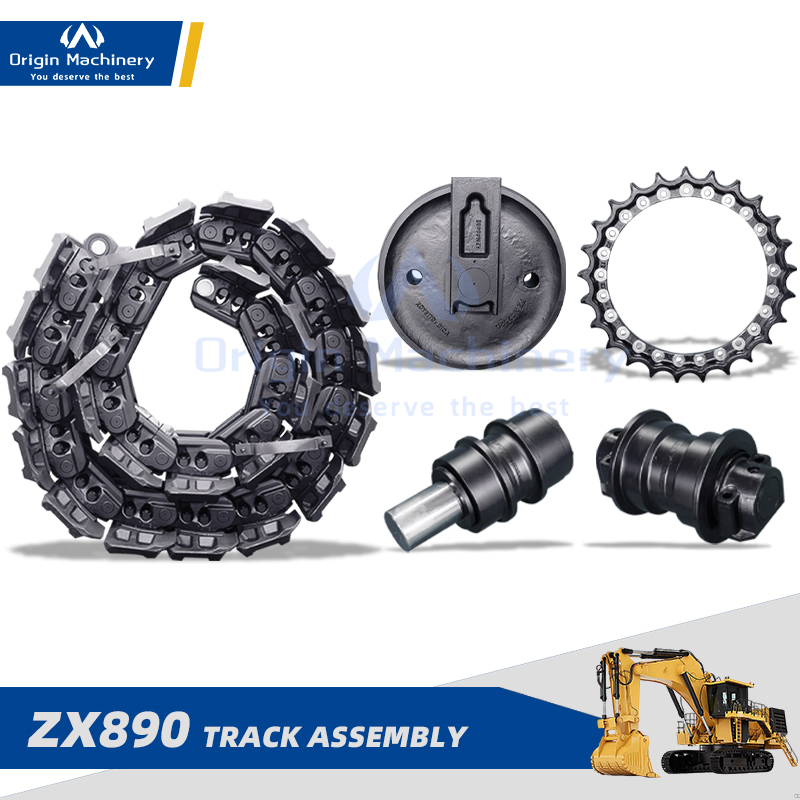 Excavator ZX890 EX890 Undercarriage Track Group Assembly High Strength Steel Spare Parts