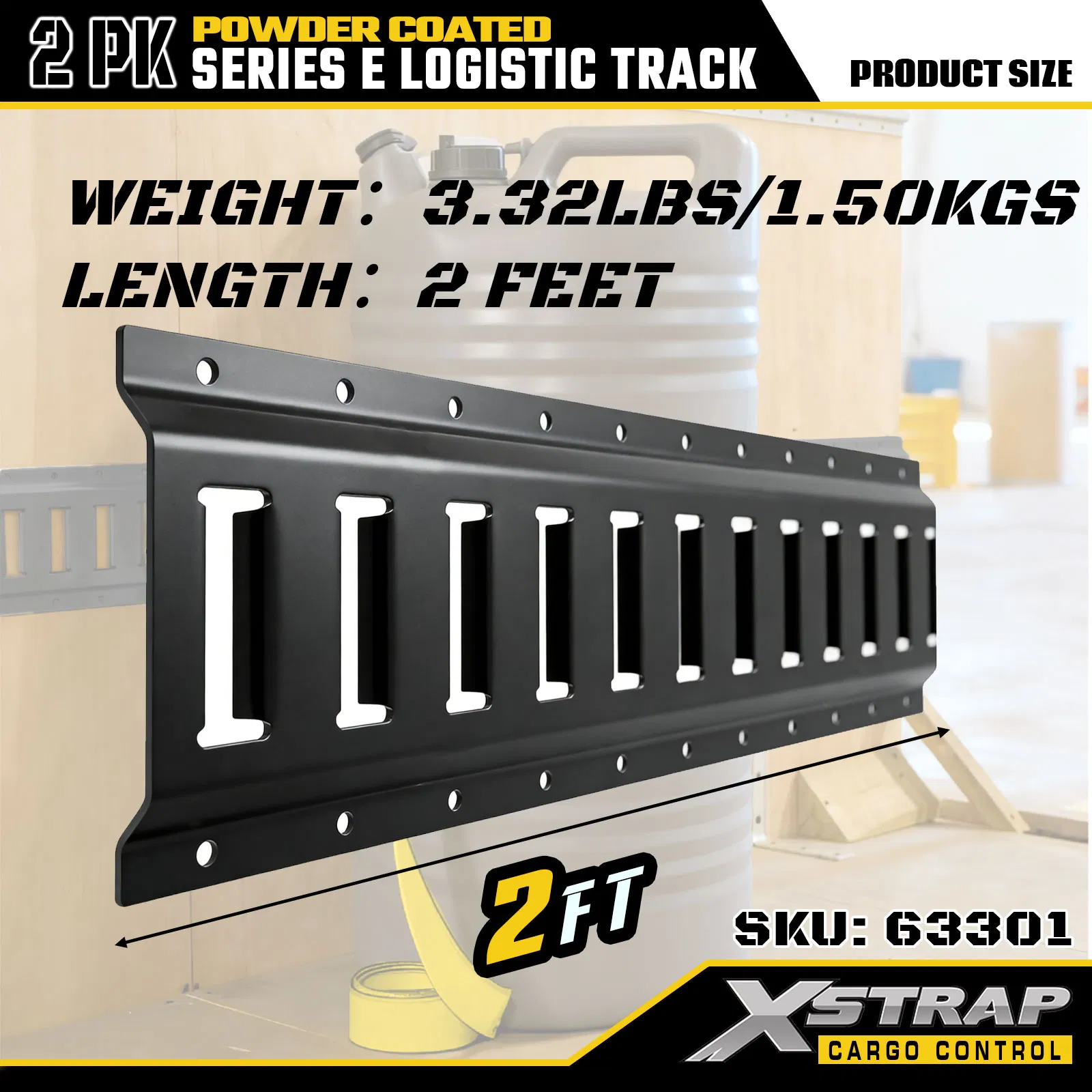 Xstrap 2' Series E Logistic Track-Made with High-Grade 12-Gauge Steel