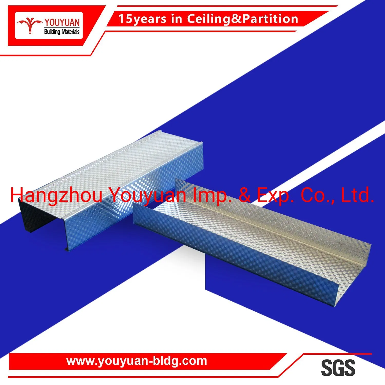 Light Steel Interior Drywall Partition Metal Framing Tracks and Studs