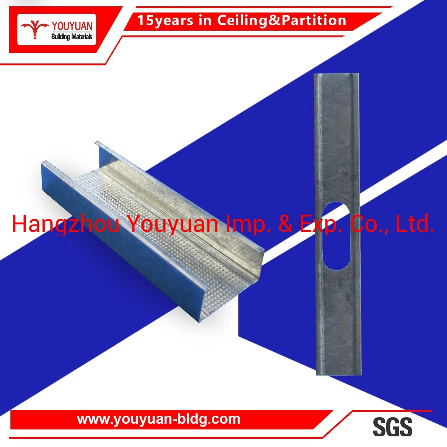 Drywall Galvanized Steel Stud and Runner Gypsum Metal Wall Stud and Track (SFS)