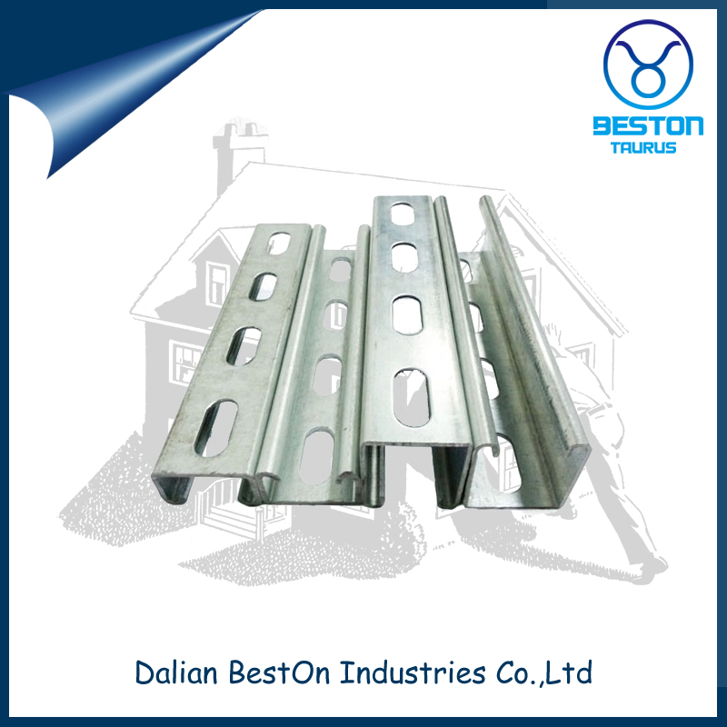 Dalian Beston C Channel China Galvanized Steel Stainless Steel Half Slotted Strut Channel 41X21mm C Channel Purlin/201 304 Stainless Steel Channel Manufacturers