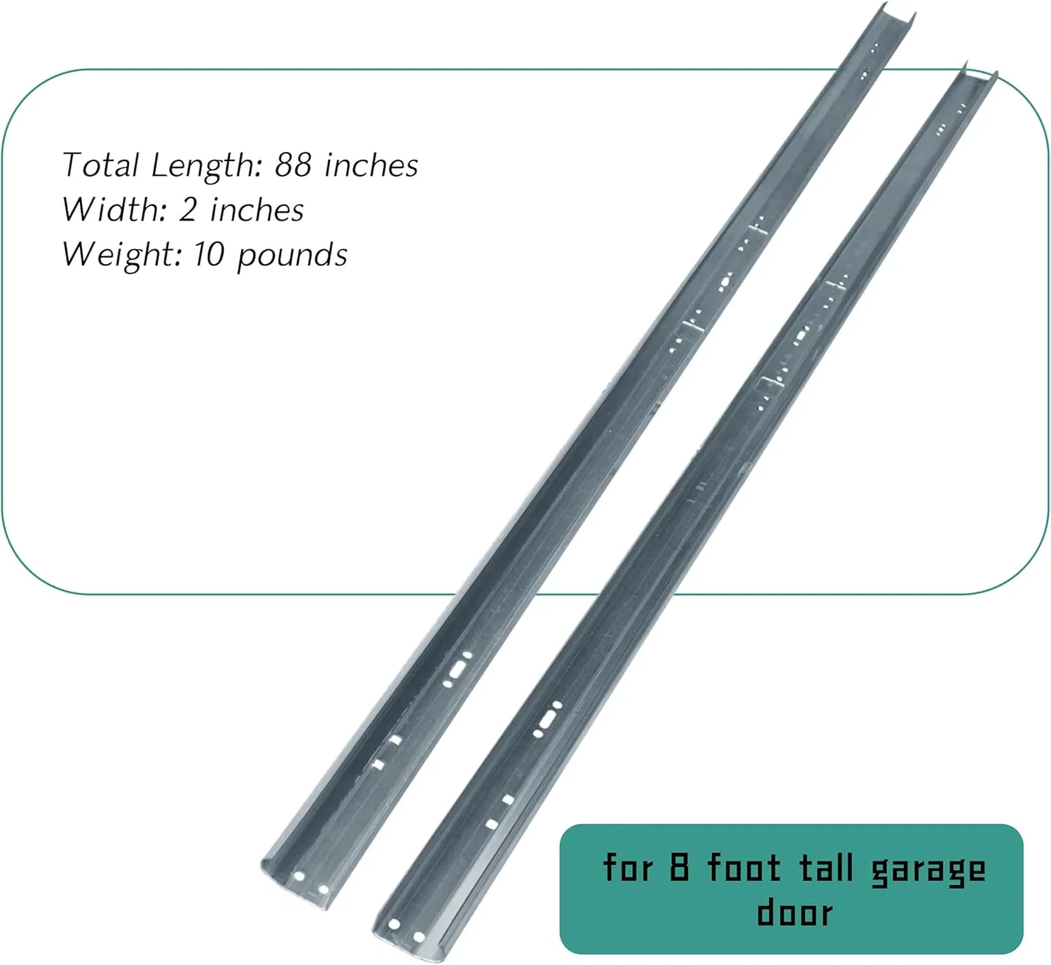 Heavy Duty Steel 8FT Commercial Garage Door Side Vertical Tracks