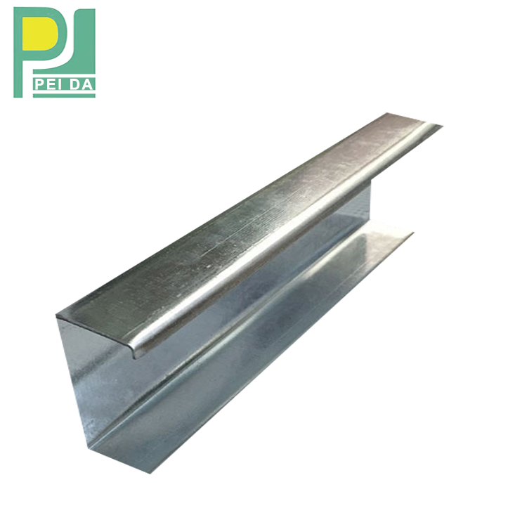 Drywall Galvanized Light Steel Frame 3 Meters Metal Studs 18 Gauge
