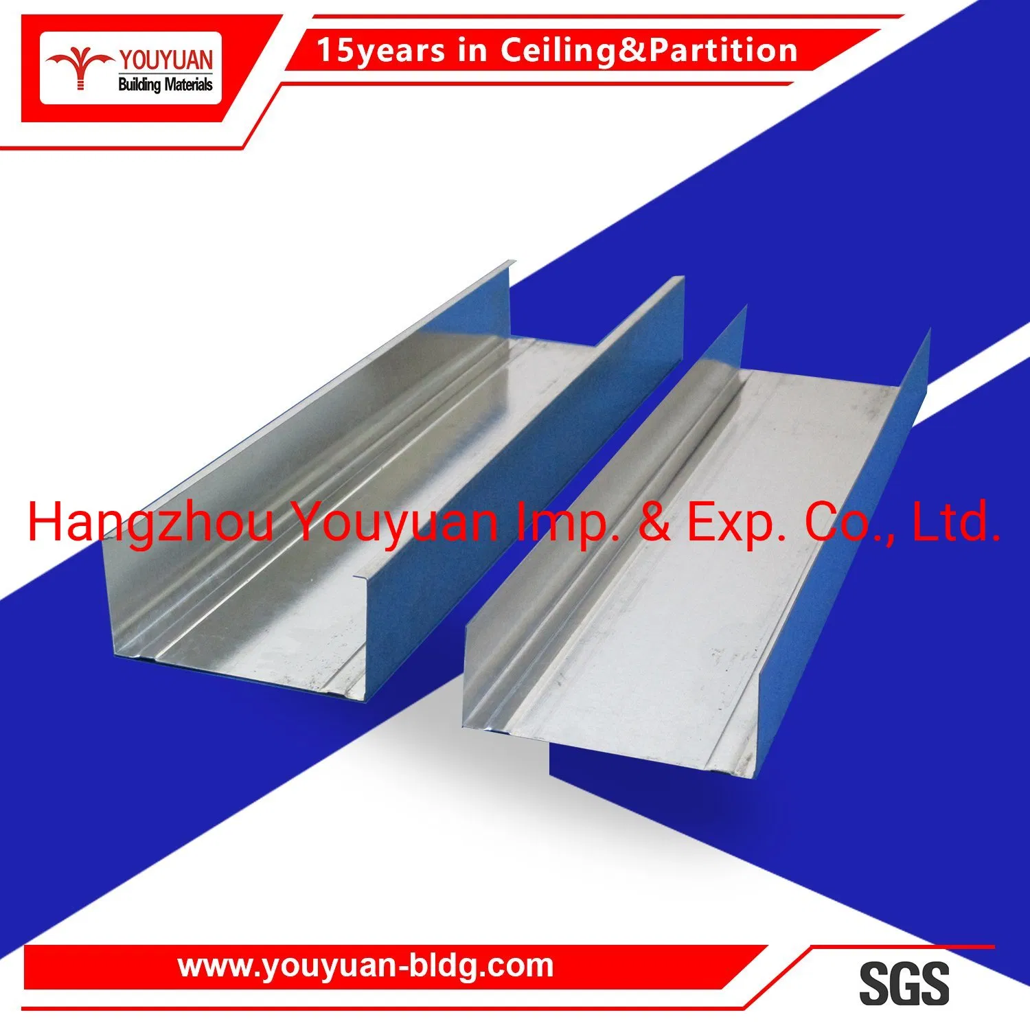 Light Steel Interior Drywall Partition Metal Framing Tracks and Studs
