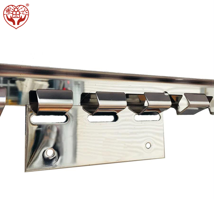 PVC Strip Curtain Bracket Hanger Length 984/902mm Stainless Steel Hanging Track