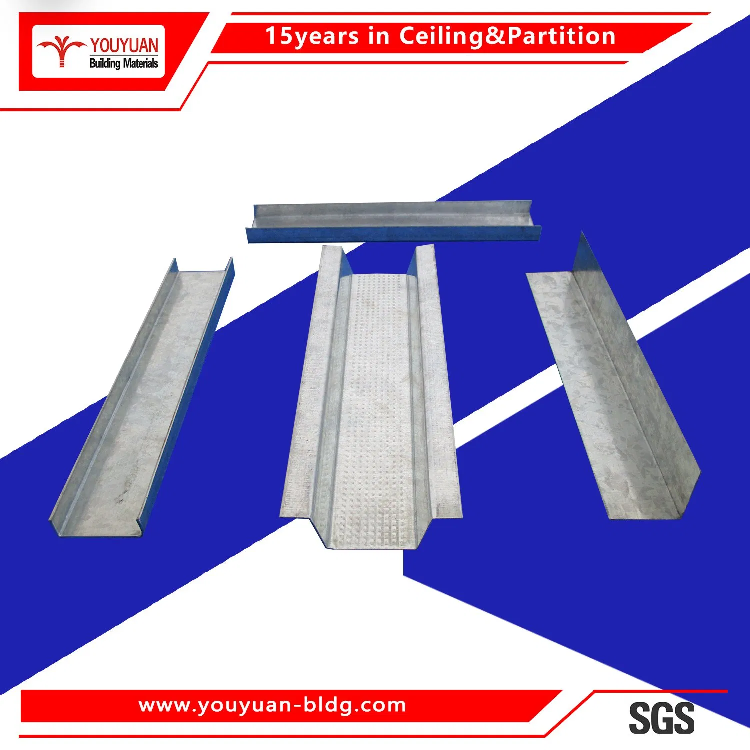 Galvanized Extruded Steel Profiles/Drywall Stud Track/Light Gauge Steel Keel Construction/Ceiling C U Channel for Omega Furring Channel Size