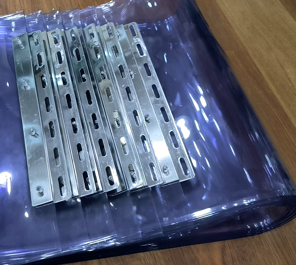 PVC Strip Curtain Bracket Hanger Length 984/902mm Stainless Steel Hanging Track