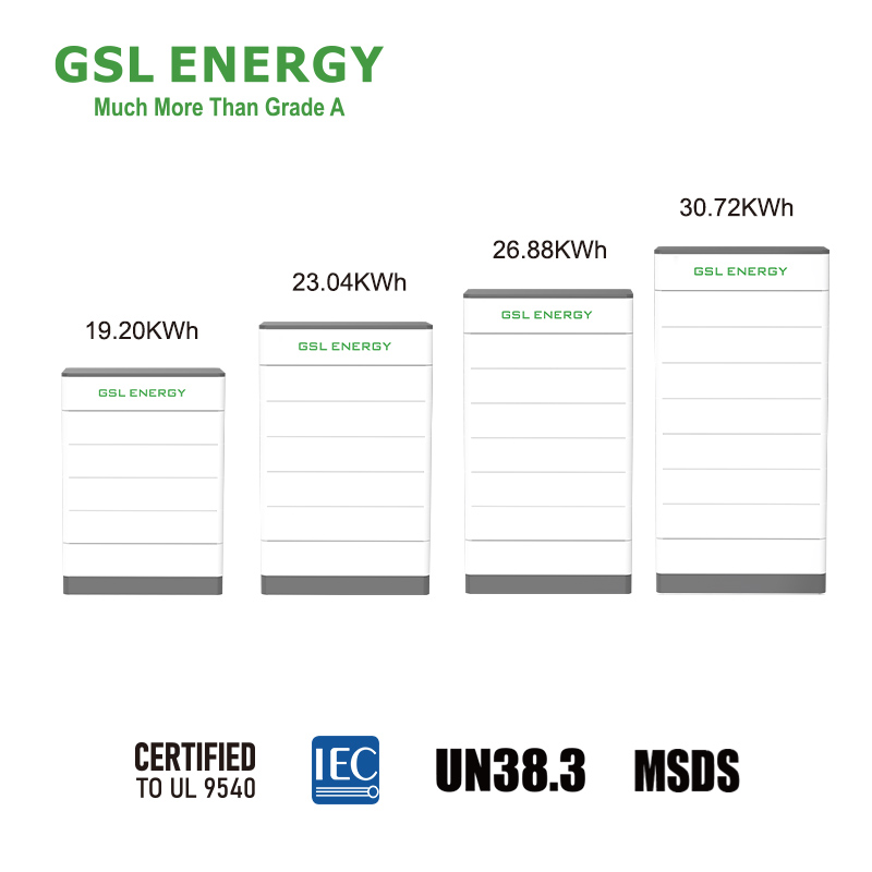GSL ENERGY High Voltage 20kwh Lifepo4 Lithium Battery 11kw 15kwh 19kwh 23kwh 26kwh 30kwh Solar Energy System Stackable Battery