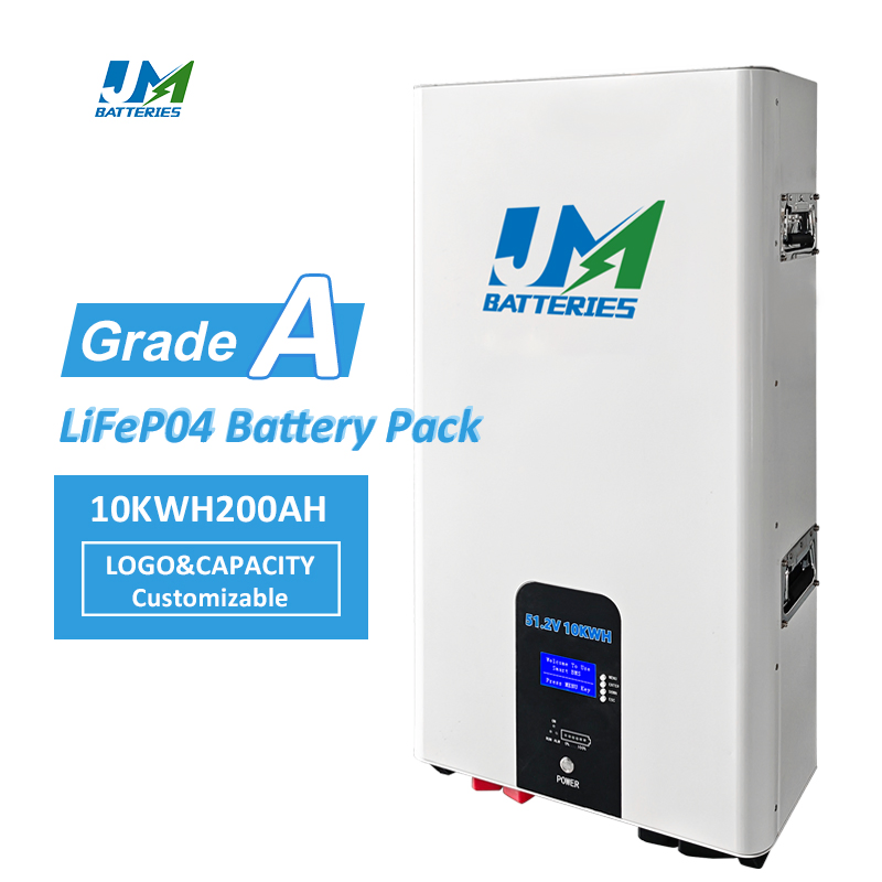 Jm 48V 200ah 100ah Power Wall-Mounted 10kwh Lithium Ion Pack LiFePO4 Battery 51.2V Home Solar Power System Lithium Battery