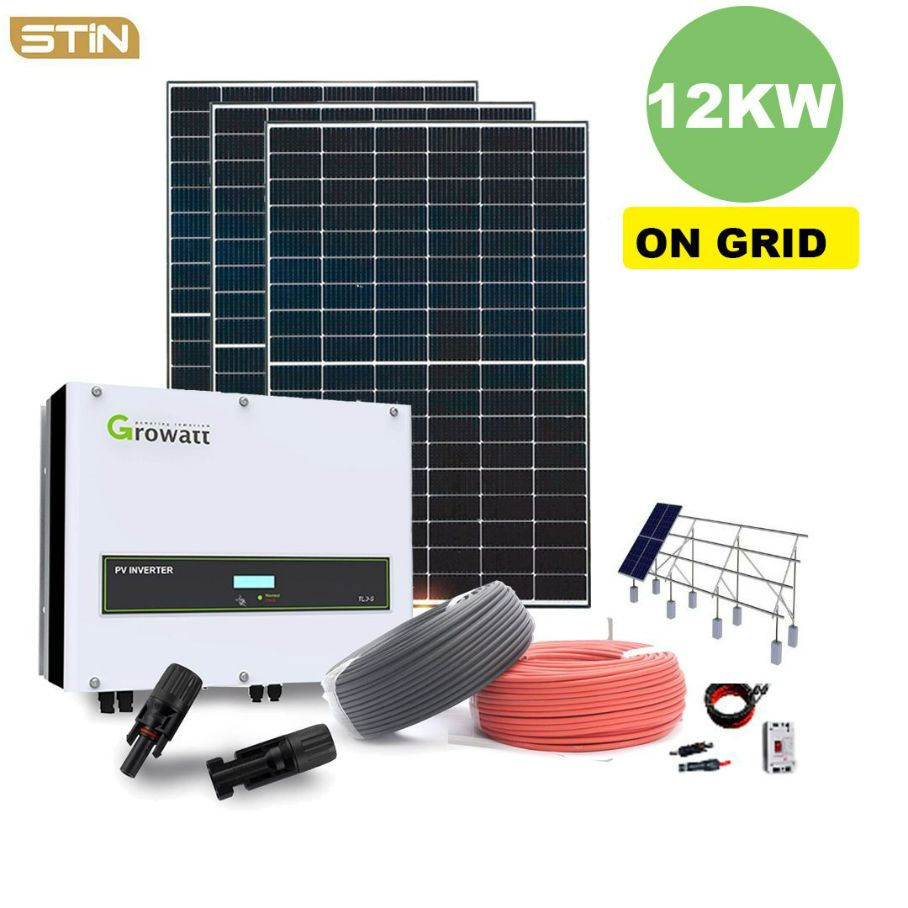 on-Grid Factory 10kw 12kw on Grid Hybrid Solar System with Lithium-Ion Battery and Inverter
