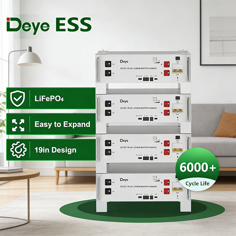 Deye Lithium Battery 51.2V 100ah 5kwh Solar Storage Battery Se-G5.1PRO off Grid LiFePO4 Lithium Ion Batteries for Hybrid Solar System