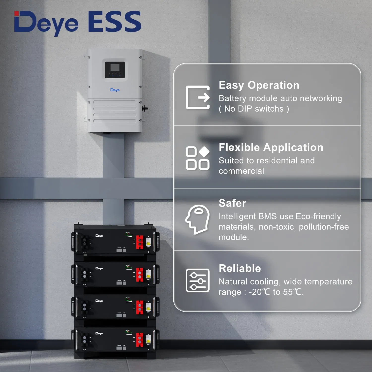 Deye Ess Se-G5.1 Directsale Portable 100ah 5kwh/10kwh/15kwh Solar Energy Storage Lithium Battery Bank