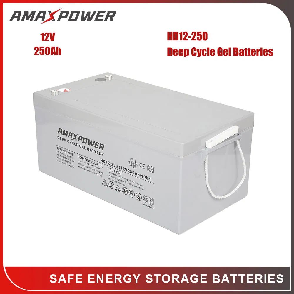 Amaxpower 12V 100ah Deep Cycle Solar Gel Battery Rechargeable Longer Cycle-Life VRLA AGM Sealed Lead Acid Inverter Batteries with CE/UL/MSDS Certificates
