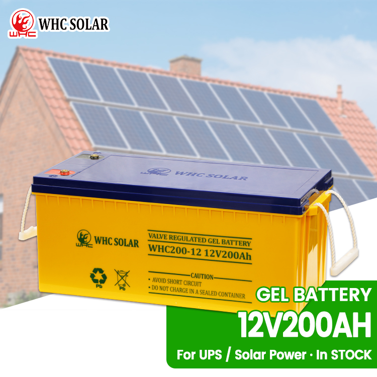 WHC Solar Gel Battery 12V 100ah 150ah 200ah 250ah Lead Acid for Storage 12V Lead Acid Battery