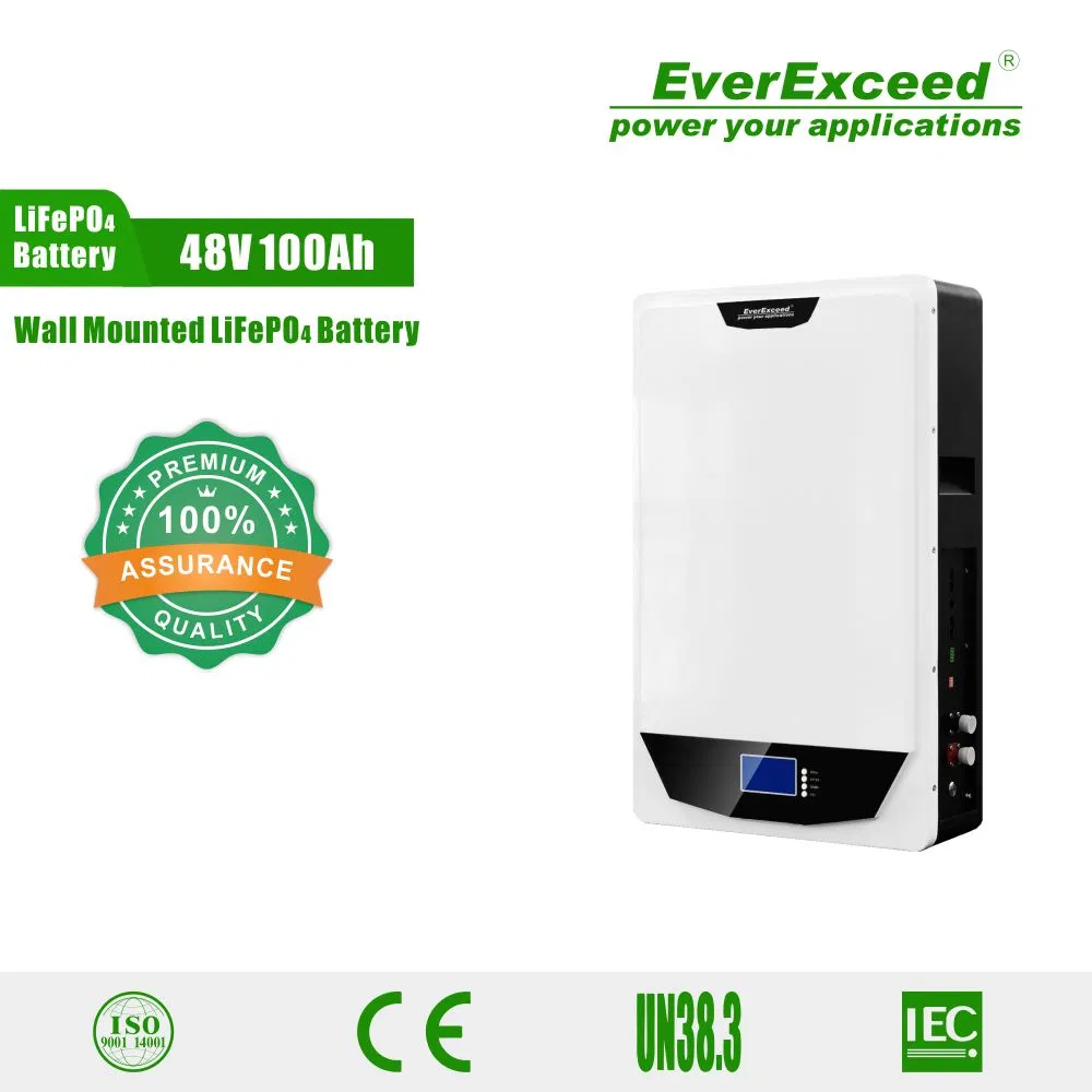 UL/CE/Un38.3/IEC Certified 48V 100ah Wall-Mounted Solar Lithium Battery for Power Storage