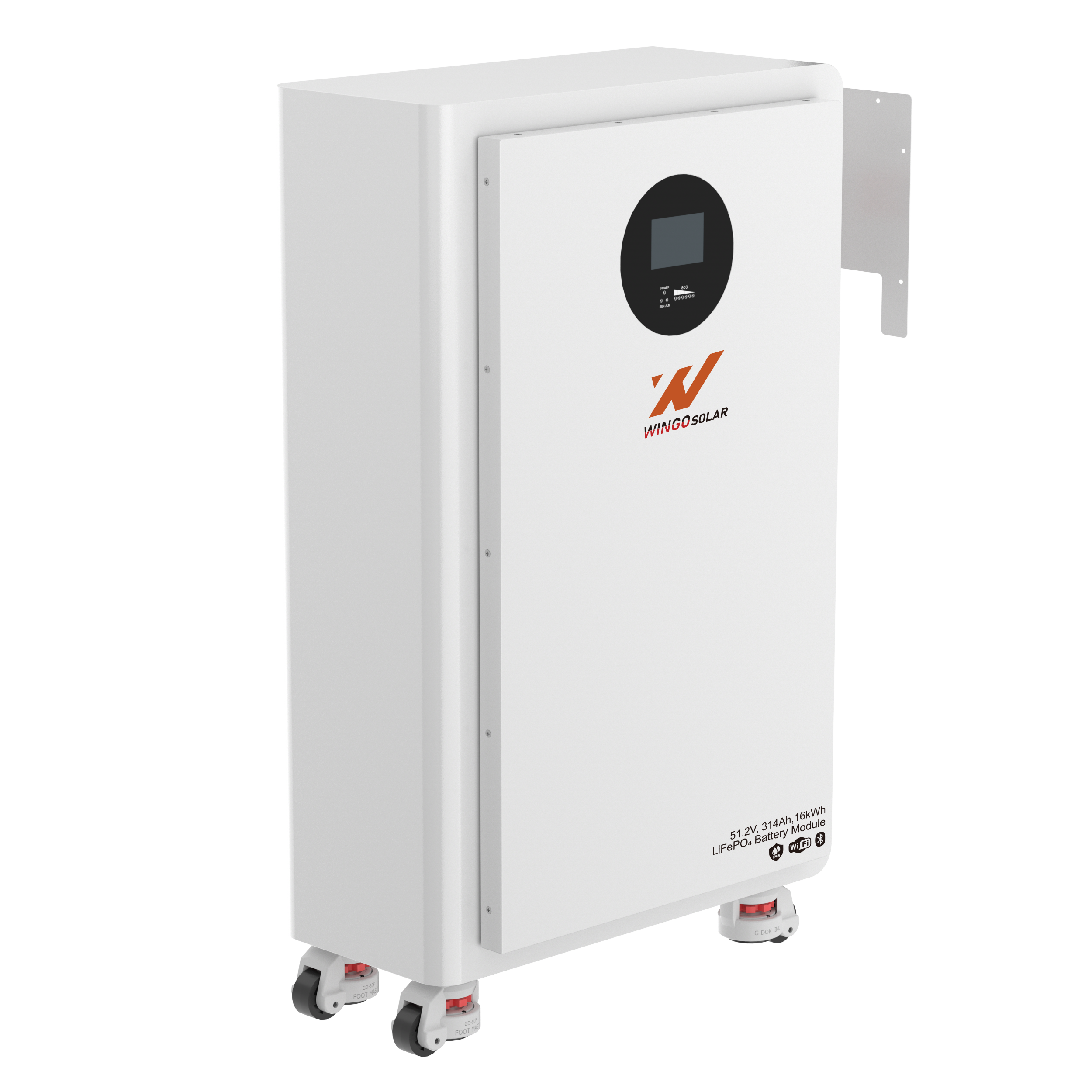 Wholesale Price Wingosolar 16KWH Lithium Battery Solar Storage 51.2v 314ah Lifepo4 8000 Cycles 10 Years Warranty with Wheels