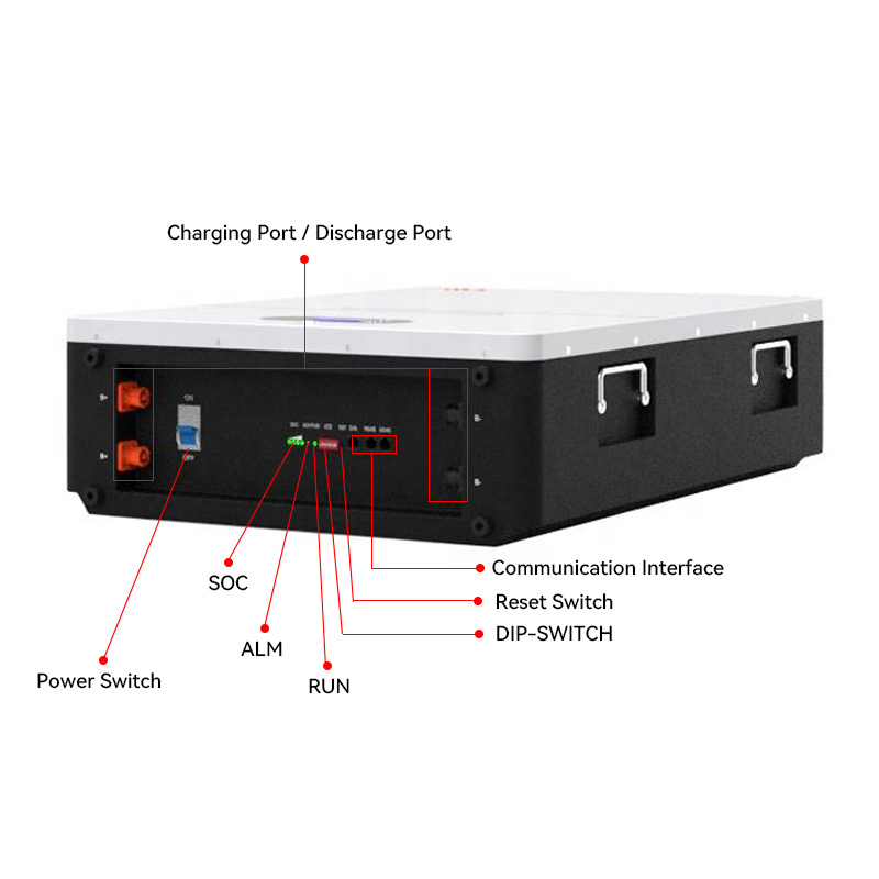High-Capacity 51.2V 200ah LiFePO4 Battery 100ah 200ah 300ah 10kwh-15kwh Wall-Mounted Design for Solar Backup Power