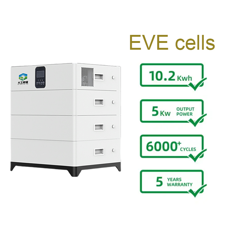 Hybrid Inverter Stacked Home Solar Ess 5kwh 10kwh 20kwh Lithium Ion Battery All-in-One Energy Storage System Can Communication