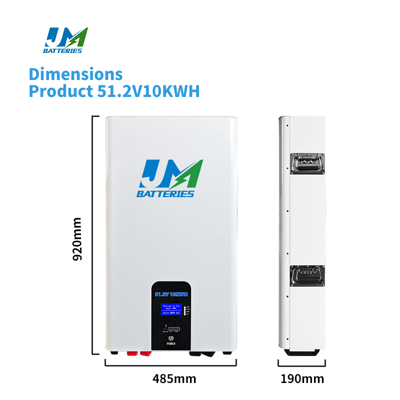Jm 48V 200ah 100ah Power Wall-Mounted 10kwh Lithium Ion Pack LiFePO4 Battery 51.2V Home Solar Power System Lithium Battery