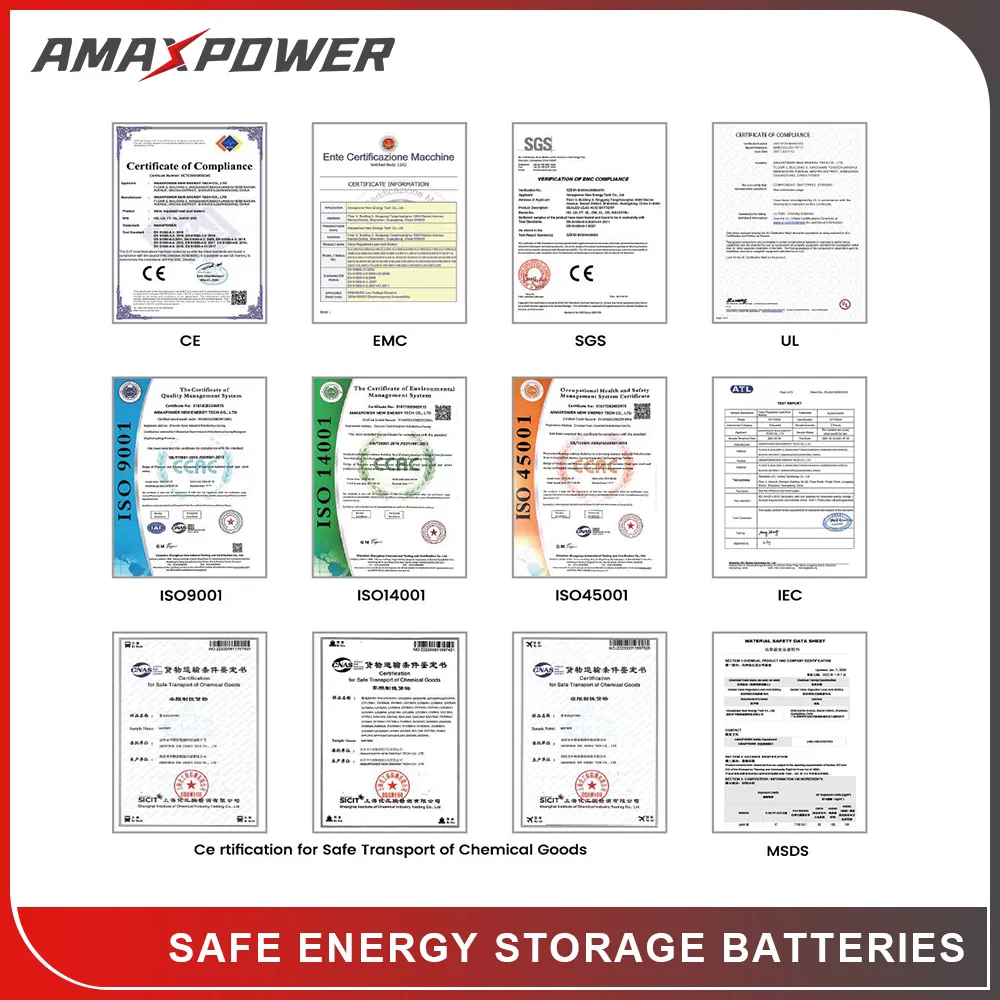 Amaxpower 12V 100ah Deep Cycle Solar Gel Battery Rechargeable Longer Cycle-Life VRLA AGM Sealed Lead Acid Inverter Batteries with CE/UL/MSDS Certificates