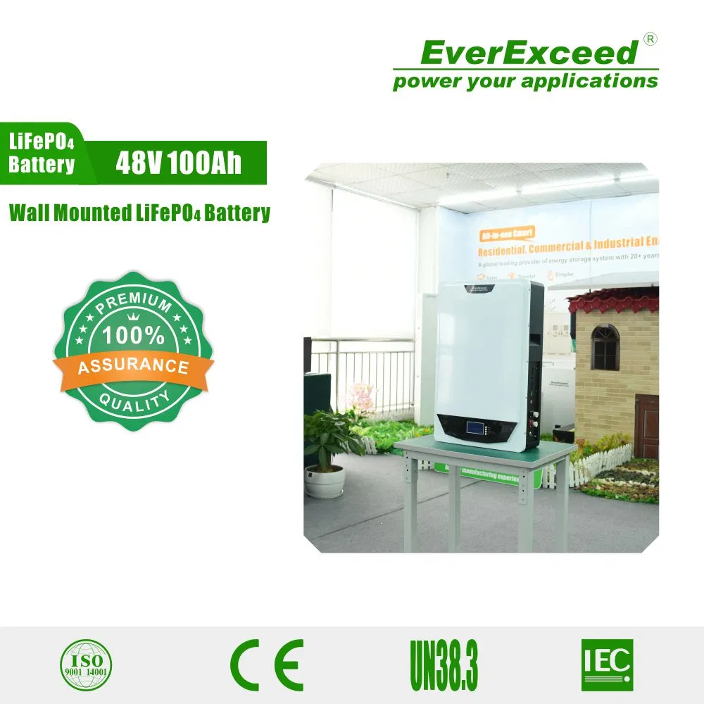 UL/CE/Un38.3/IEC Certified 48V 100ah Wall-Mounted Solar Lithium Battery for Power Storage