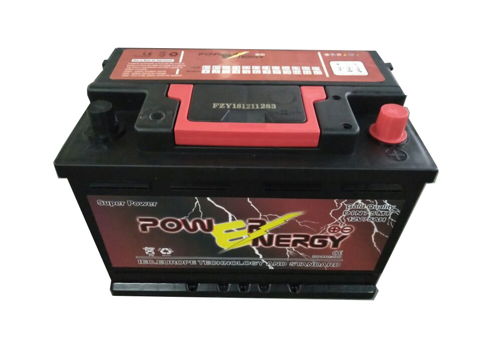 DIN75mf 12V75ah Maintenance Free Battery Lead Acid Battery Auto Battery Storage Battery Truck Battery VRLA Battery Solar Battery Car Battery
