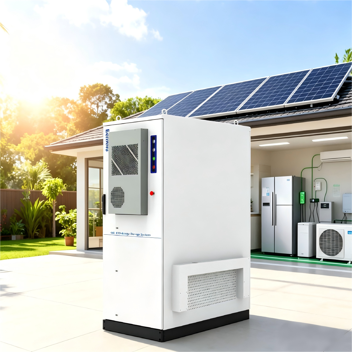 64KwH All in One Solar Home Energy Storage 120 Ah LiFePO4 Lithium Ion Battery Pack with Solar Inverter