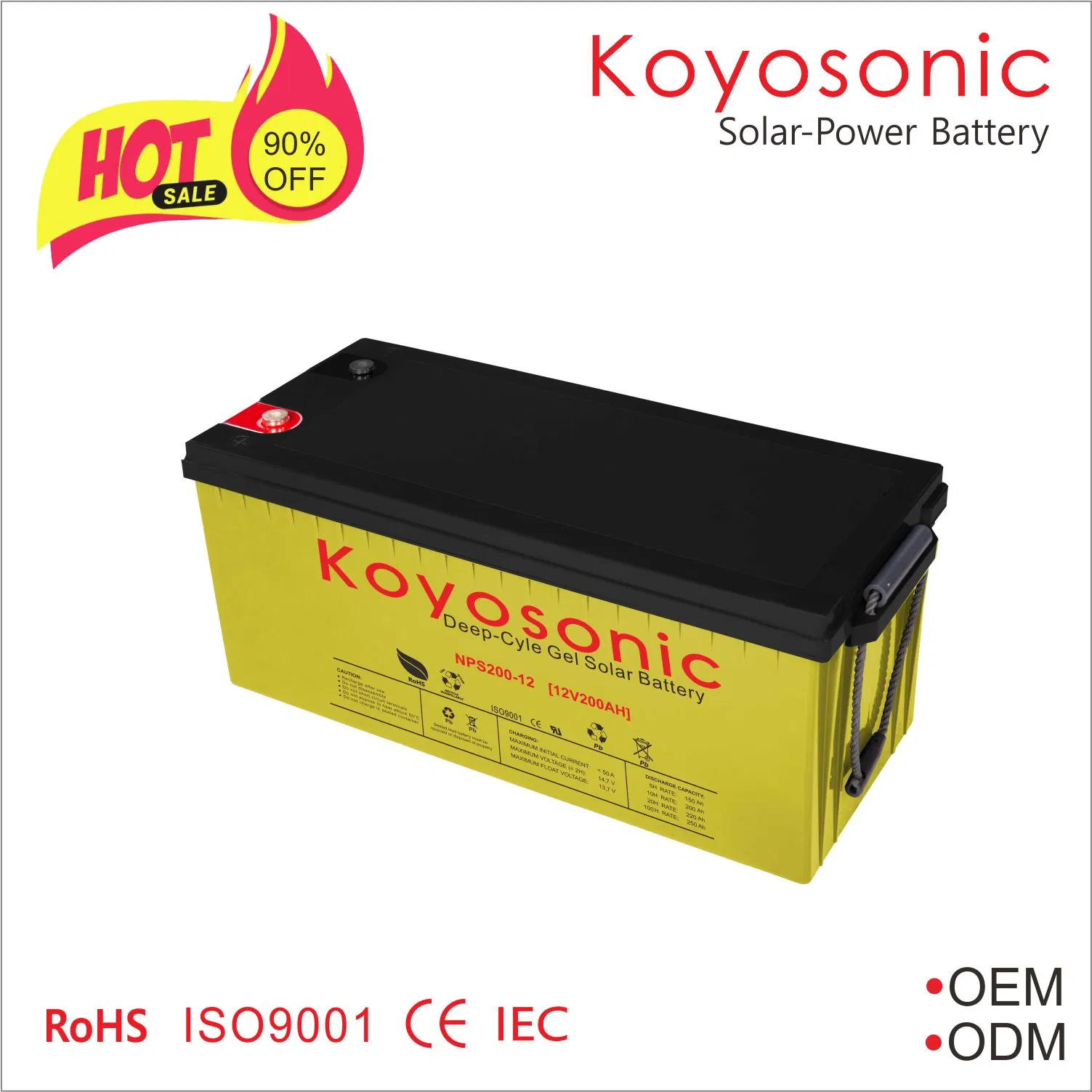 Solar 12V50ah 70ah 100ah 150ah 12V 200ah VRLA Solar Battery SLA SMF High Rate Lead Acid UPS Battery AGM Accumulators Full Gel Deep Cycle Battery