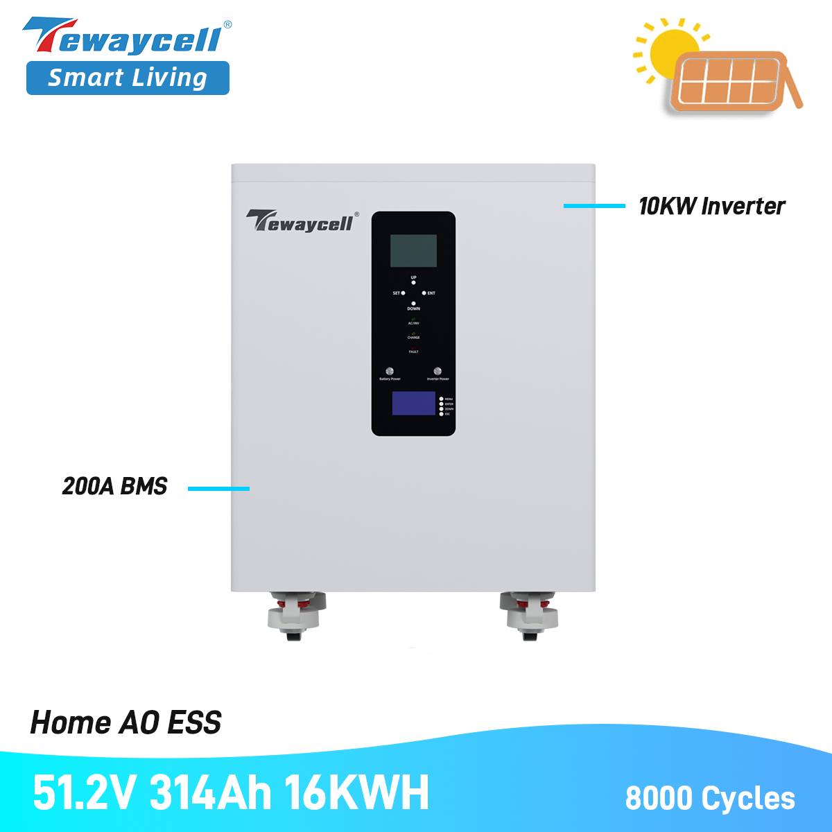 16kw+10kw Single-phase 3-phase 51.2v 314Ah 628Ah Lithium 15kwh 20kwh 30kwh Battery Mobile Solar Energy Storage System All in One