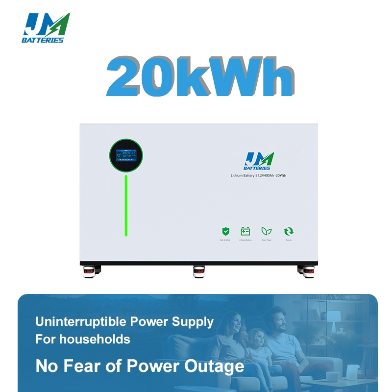 Jm 20kwh Solar Battery LiFePO4 51.2V 400ah for Home Energy Storage Smart BMS 8000 Long Cycles Life and Warranty Motoa UL CE IEC