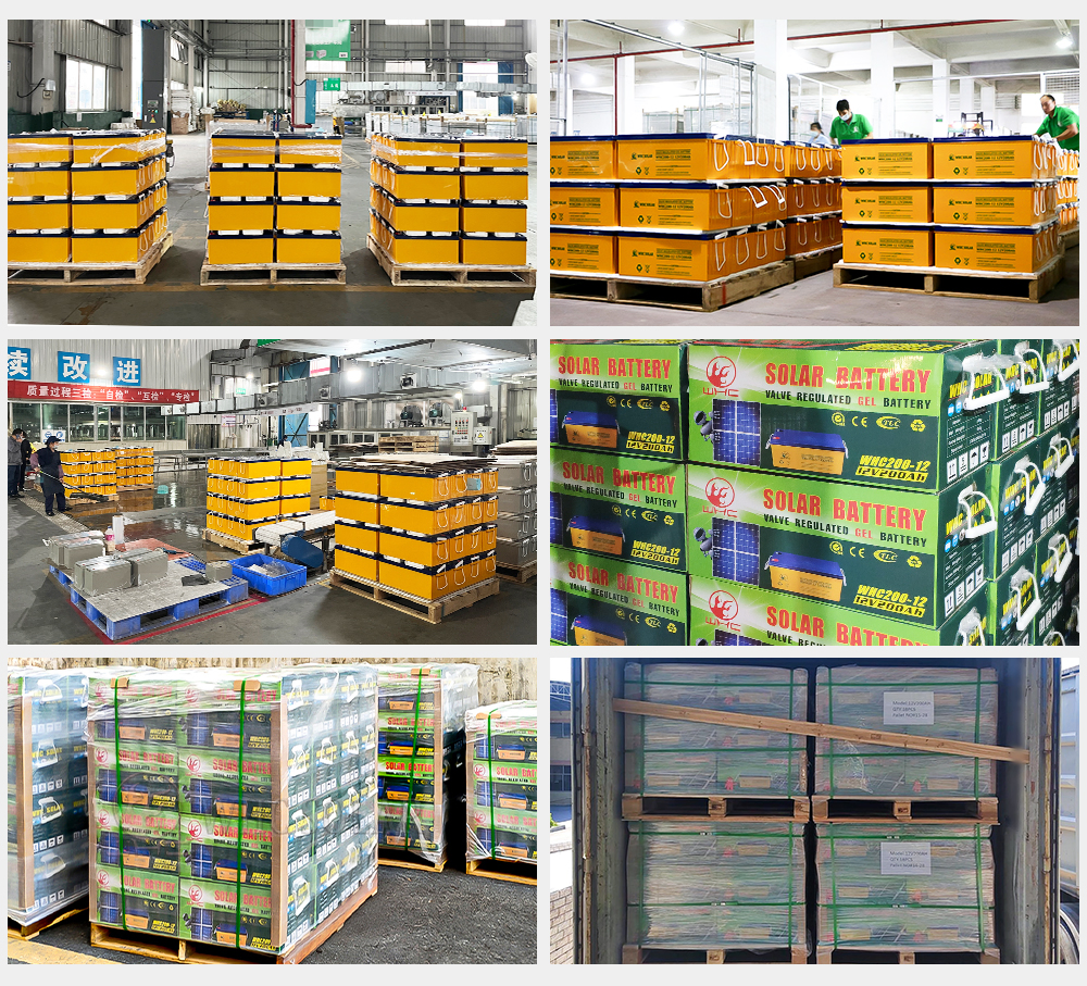 WHC Solar Gel Battery 12V 100ah 150ah 200ah 250ah Lead Acid for Storage 12V Lead Acid Battery
