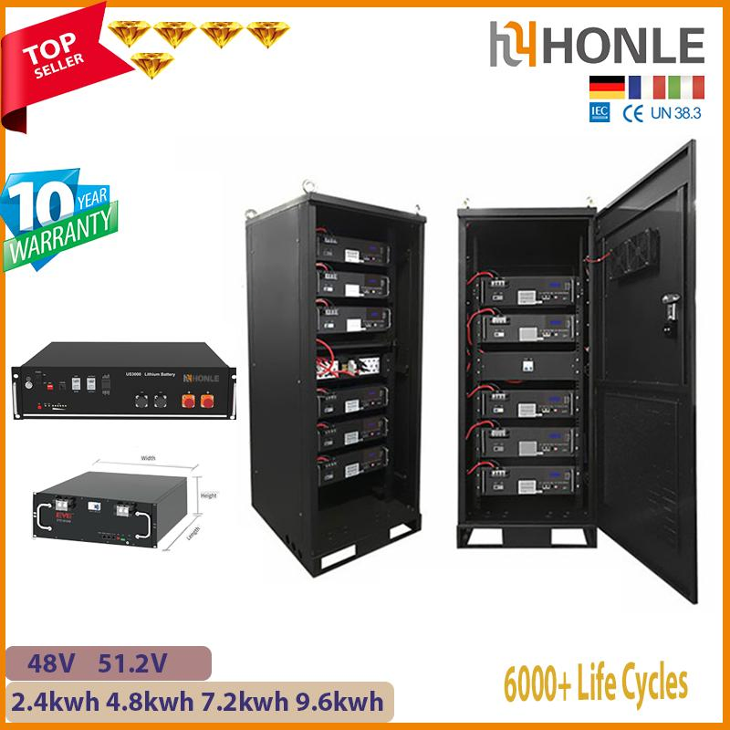 Honle Three-Phase Solar High Voltage Lithium Batteries Pack 51V 200ah Hybrid Energy Storage System BMS LiFePO4 Battery