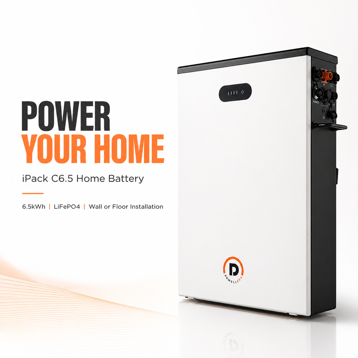 Wall Mounted 51.2V 6.5kWh LiFePO4 Rechargeable Home Use Solar Energy Storage Battery 8000 Cycles Long Life