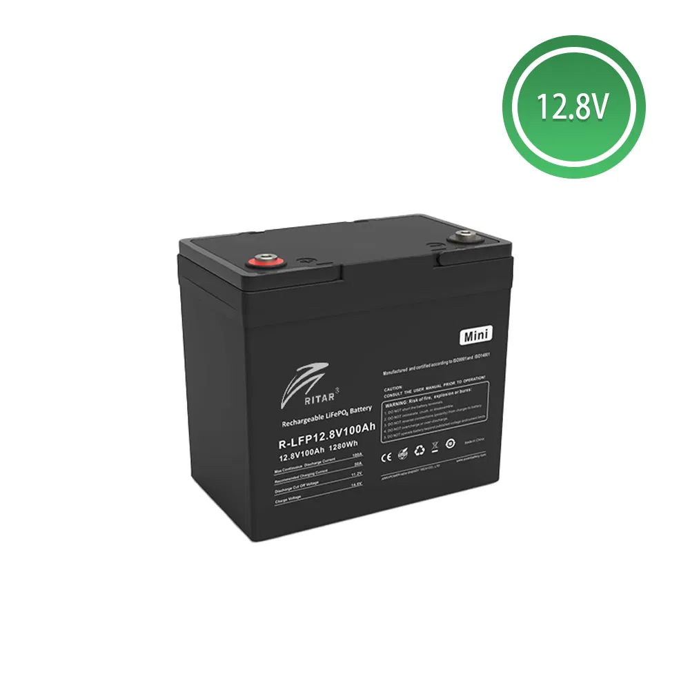 12V/12.8V Ritar UPS Security System Lithium LiFePO4 High-Rate Solar Power Battery for Residential/Commercial Energy Station