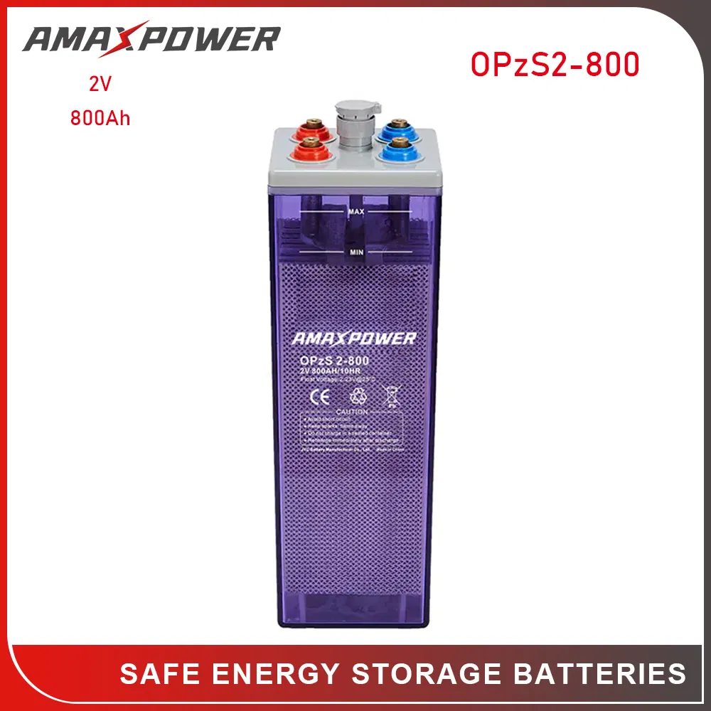 Amaxpower 2V 200ah/420ah/500ah/800ah/1000ah/1500ah/2000ah/3000ah Tubular Flooded Lead Acid Opzs Battery for Solar-Bts/Wind-Power/Telecom/UPS/Railway/Opzv