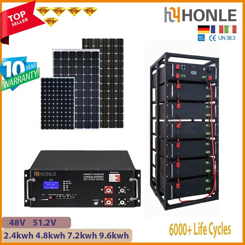 Honle Three-Phase Solar High Voltage Lithium Batteries Pack 51V 200ah Hybrid Energy Storage System BMS LiFePO4 Battery