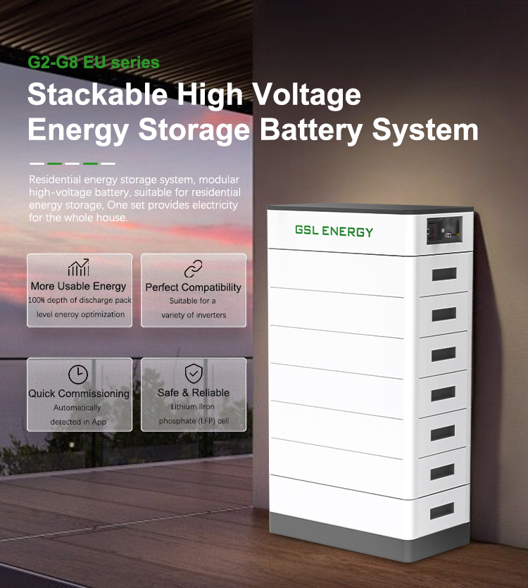 GSL ENERGY High Voltage 20kwh Lifepo4 Lithium Battery 11kw 15kwh 19kwh 23kwh 26kwh 30kwh Solar Energy System Stackable Battery