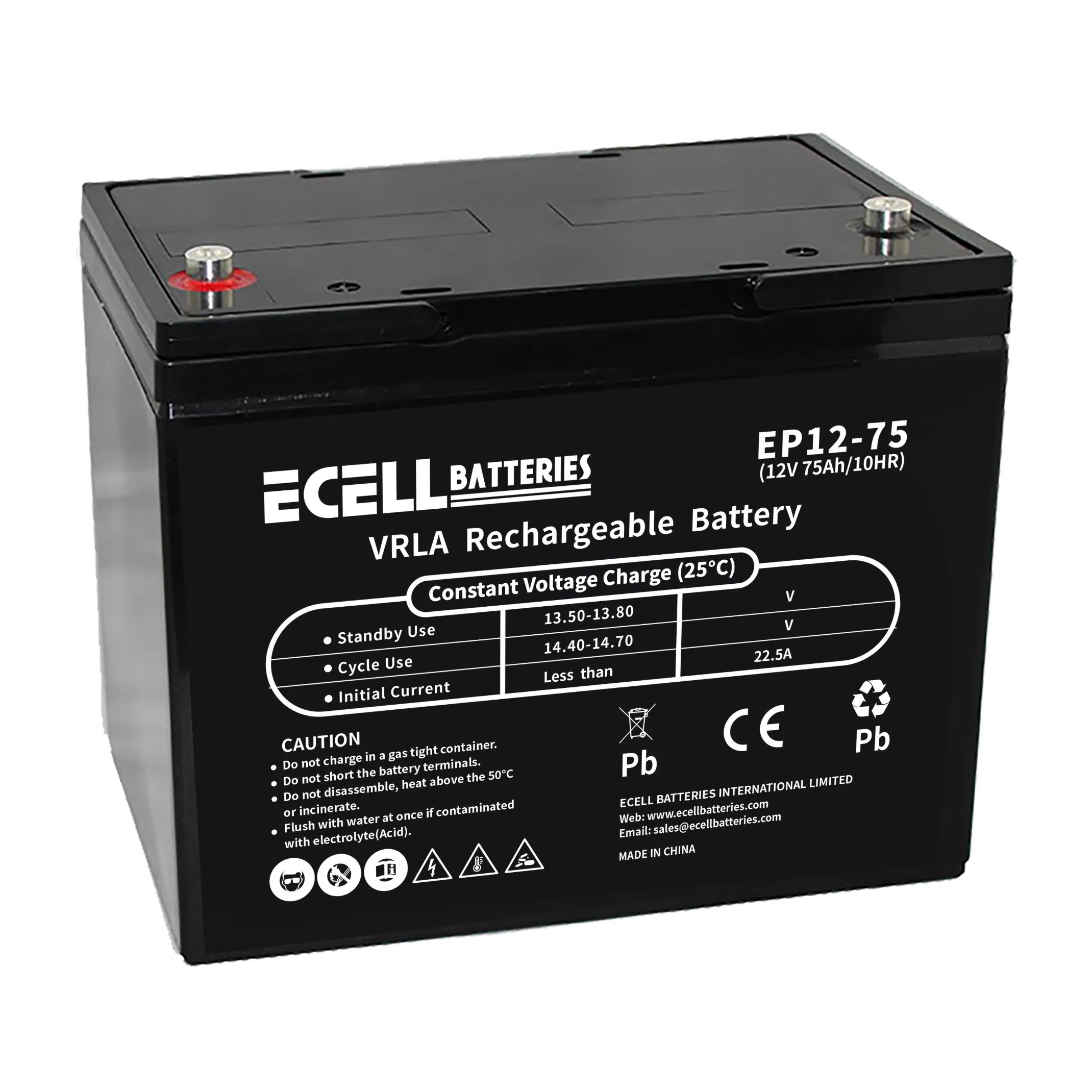 Manufacturer Ecell Batteries 51.2V 48V 24V 12V 18ah 5ah 7ah 7.5ah 8ah 9ah 12ah 17A 75ah 100ah150ah 200ah 250ah Lithium LiFePO4 Solar AGM UPS Battery for Telecom