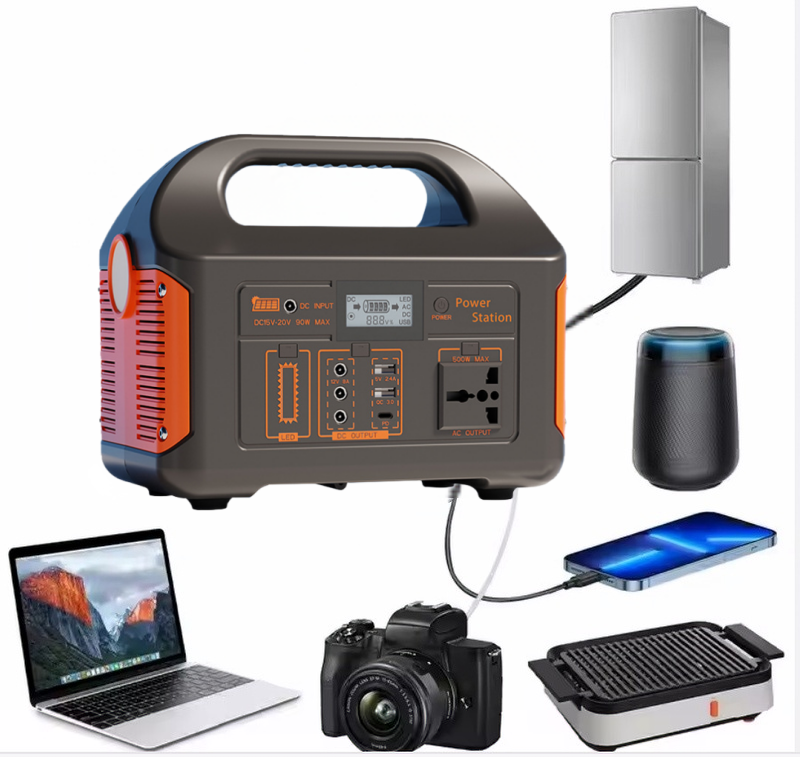 Factory Portable 500W Lifepo4 Battery Power Station Pure Sine Wave Custom Portable Generator With Solar Panels For Home Camping