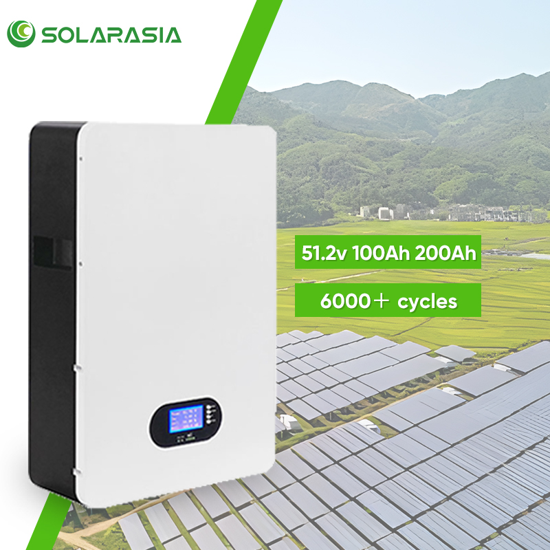 Solar Battery Pack LiFePO4 Lithium Ion Battery 100ah 200ah 24V 48V 51.2V 2.5kw 5kw Power Wall Lithium Solar Battery for Home Solar Energy System