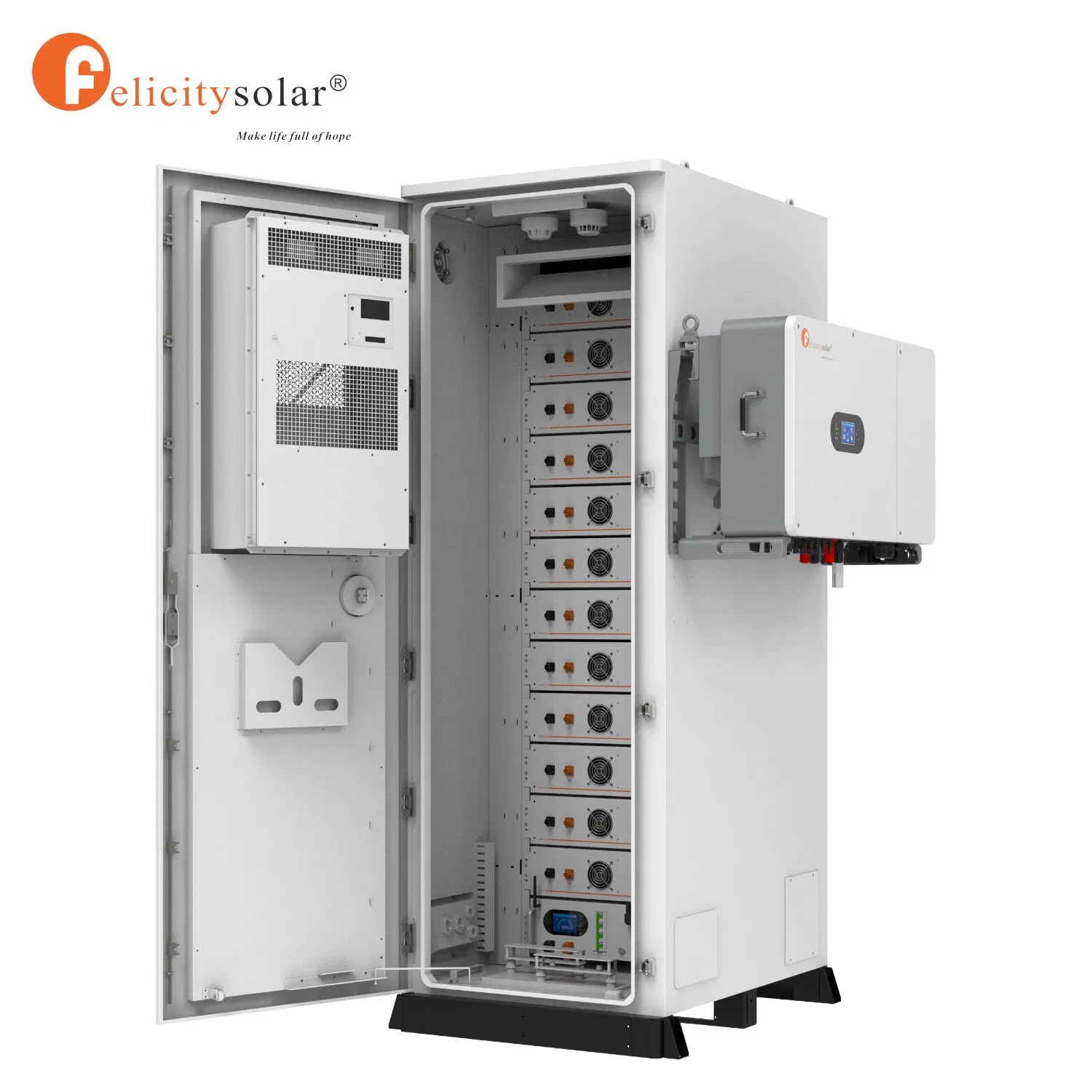 Felicitysolar 50kw Multi-Port Hybrid Inverter &amp; High-Voltage LFP Battery Commercial Industrial Solar Storage System