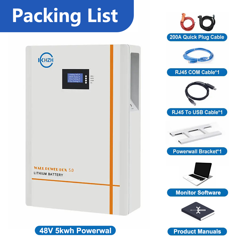 Best Selling Powerwall 10kwh Batteries 51.2v 200ah 280ah 100ah Wall Mounted Home 48v 5kwh Solar Energy Storage Lifepo4 Battery