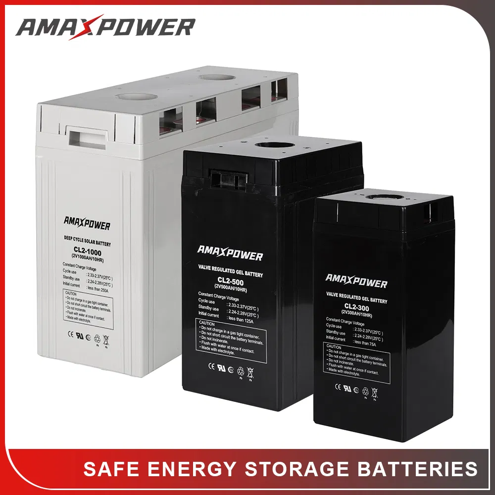Amaxpower 2V 600ah Rechargeable Energy Storage Deep Cycle AGM Lead Acid Battery for Solar and Wind Power System