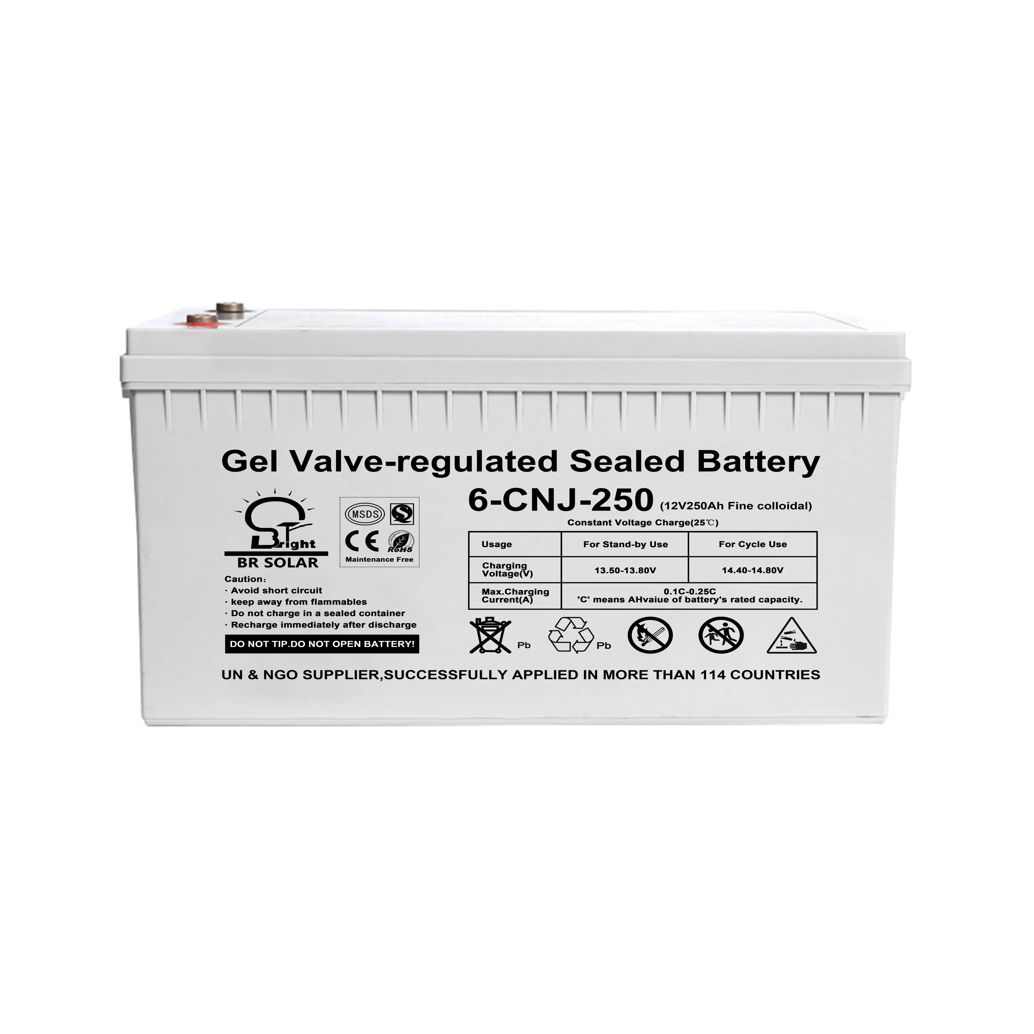 12V 50ah 100ah 150ah 200ah250ah Gel Storage Lithium Ion LiFePO4 Starter Home Portable Battery for Solar System Street Lights Power Storage