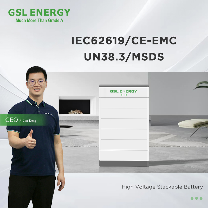 GSL ENERGY Good Quality High Voltage Battery Stackable Lifepo4 Battery 5kWh 10kWh 15kWh Energy System ESS Prime Quality Cells