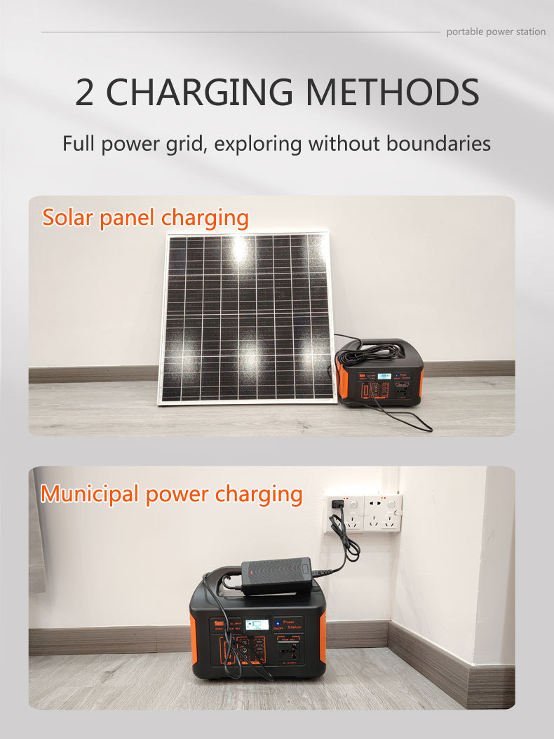 Factory Portable 500W Lifepo4 Battery Power Station Pure Sine Wave Custom Portable Generator With Solar Panels For Home Camping