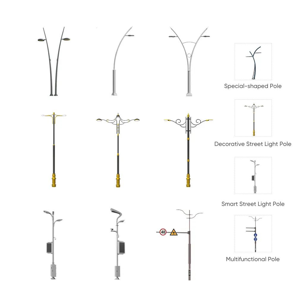 Multifunctional smart city light pole with integrated design
