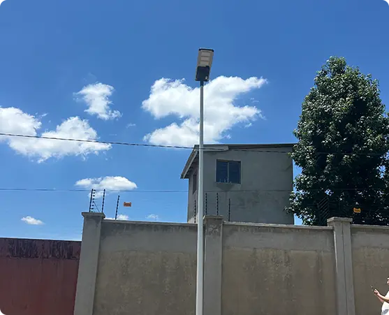 7 meter 60W integrated solar street light project in South Africa